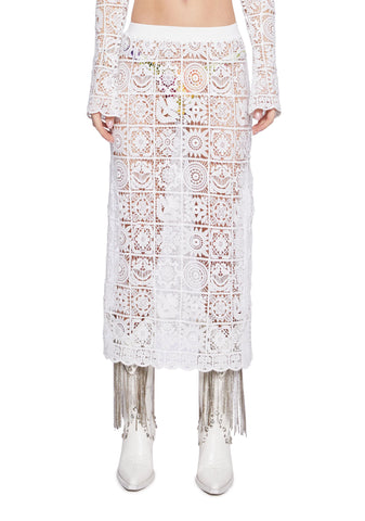 Country Charm Crochet Maxi Skirt