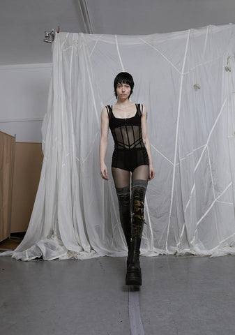 Pitch Mesh Romper Set