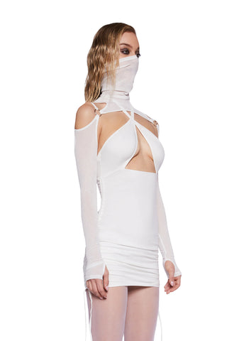 Pitch Wrap Mini Dress With Shrug