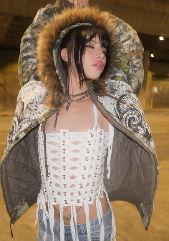 Pitch Ribbon Corset Top