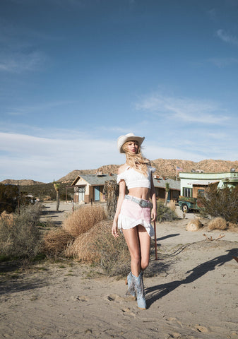 Sunflower Joy Crop Top - White