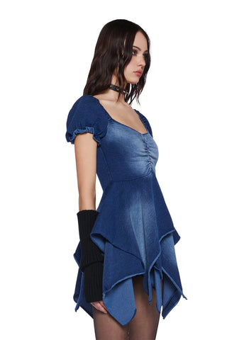 Chasin' Rainbows Mini Dress - Denim