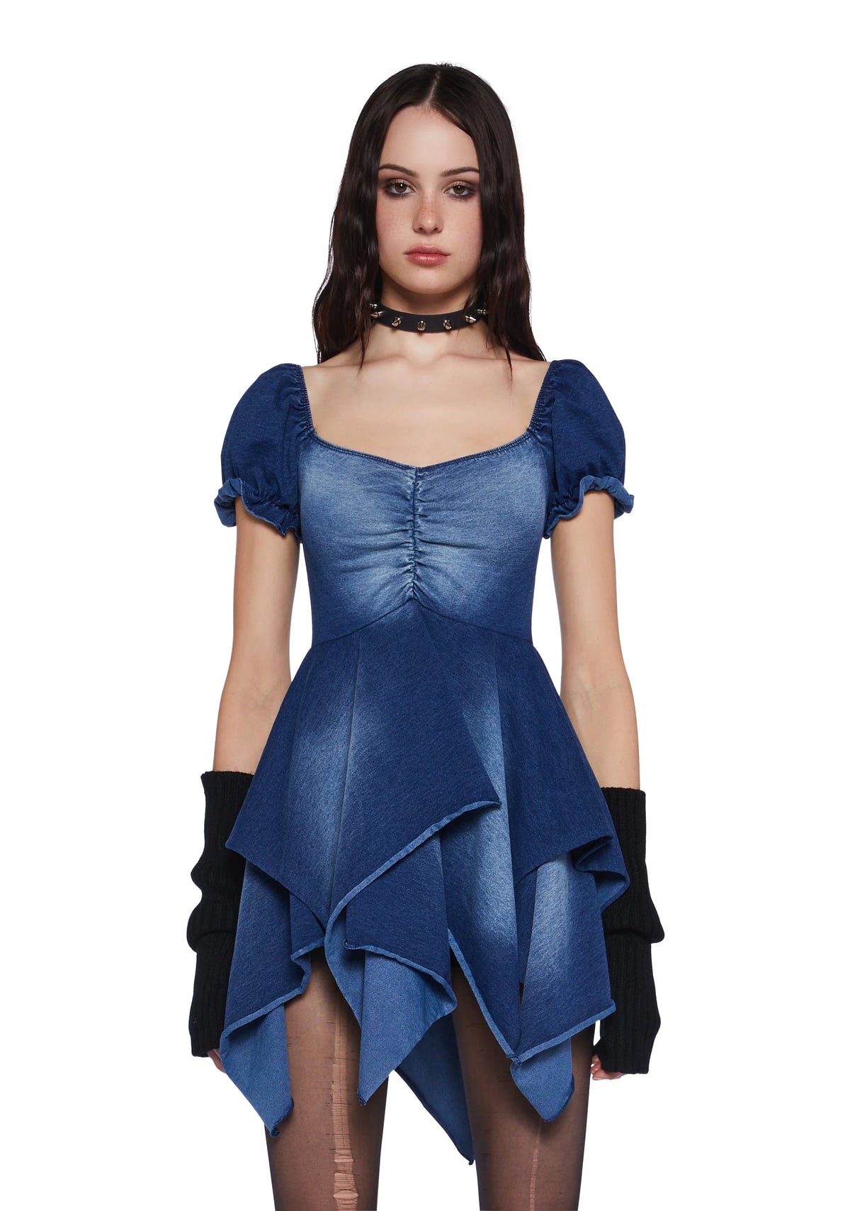 Chasin' Rainbows Mini Dress - Denim