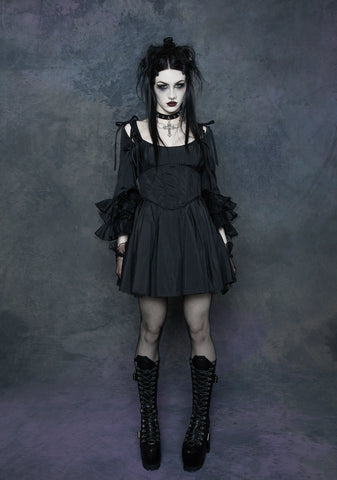 Haunted Hue Mini Dress - Black