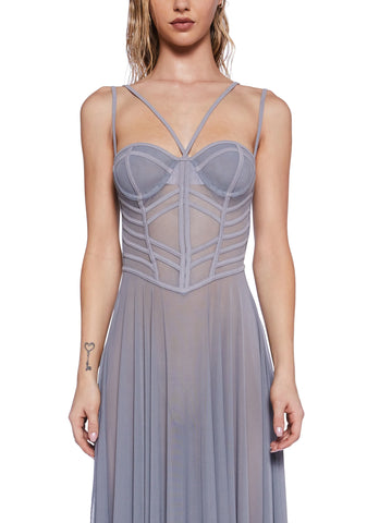 Pitch Mesh Midi Dress