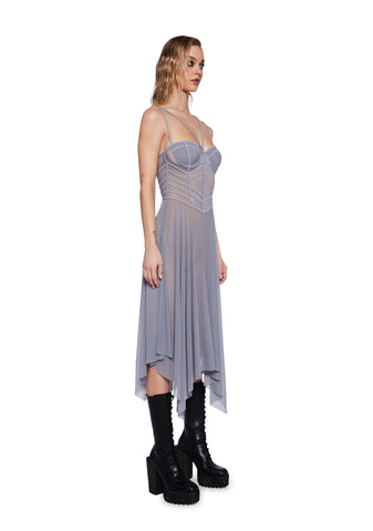 Pitch Mesh Midi Dress