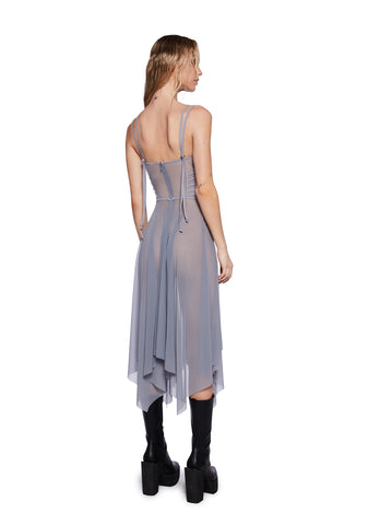 Pitch Mesh Midi Dress