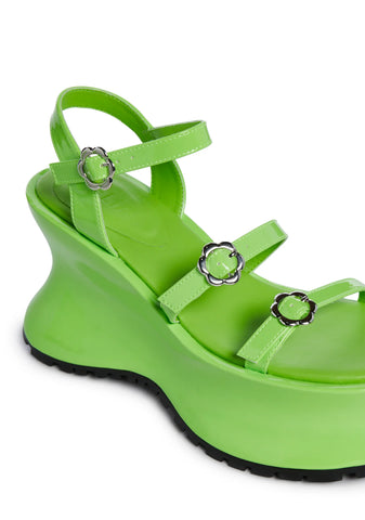 Sightseeing Platform Sandals - Green