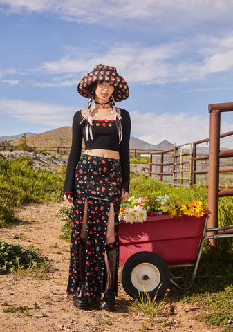 Strawberry Shores Midi Skirt