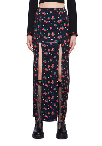 Strawberry Shores Midi Skirt