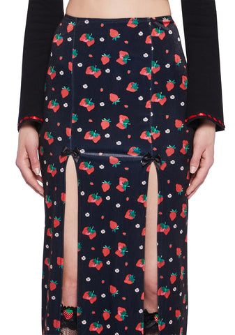 Strawberry Shores Midi Skirt
