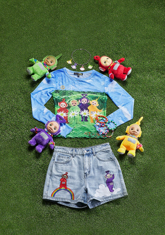 Happy Happy Graphic Mesh Top