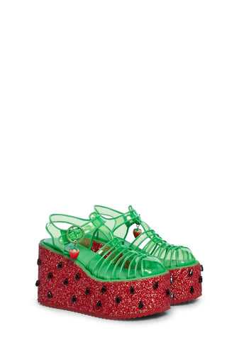 Ripe For Love Platform Sandals - Red