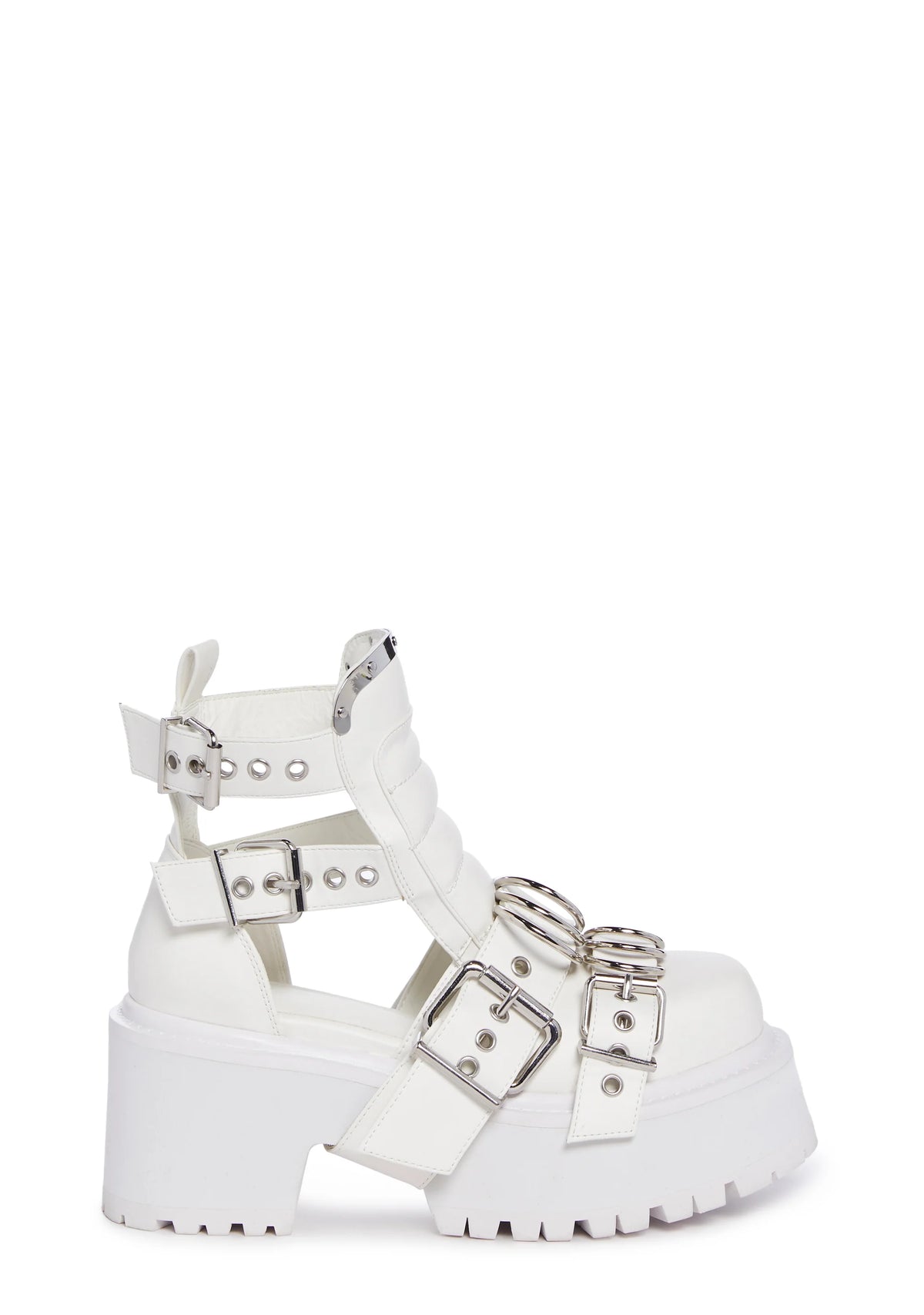 Rev Your Engine Buckled Boots - White