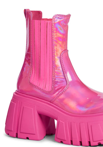 Rebel Core Chelsea Ankle Boots - Pink