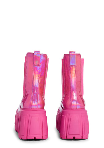 Rebel Core Chelsea Ankle Boots - Pink