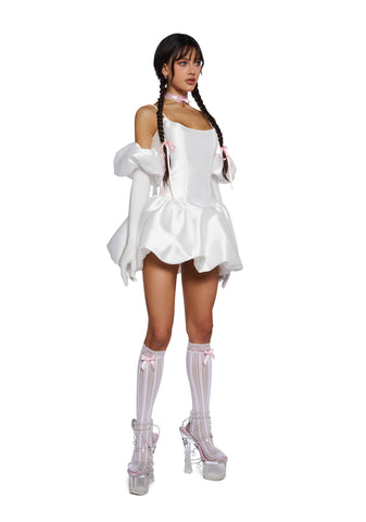 Vexed Hearts Mini Dress- White