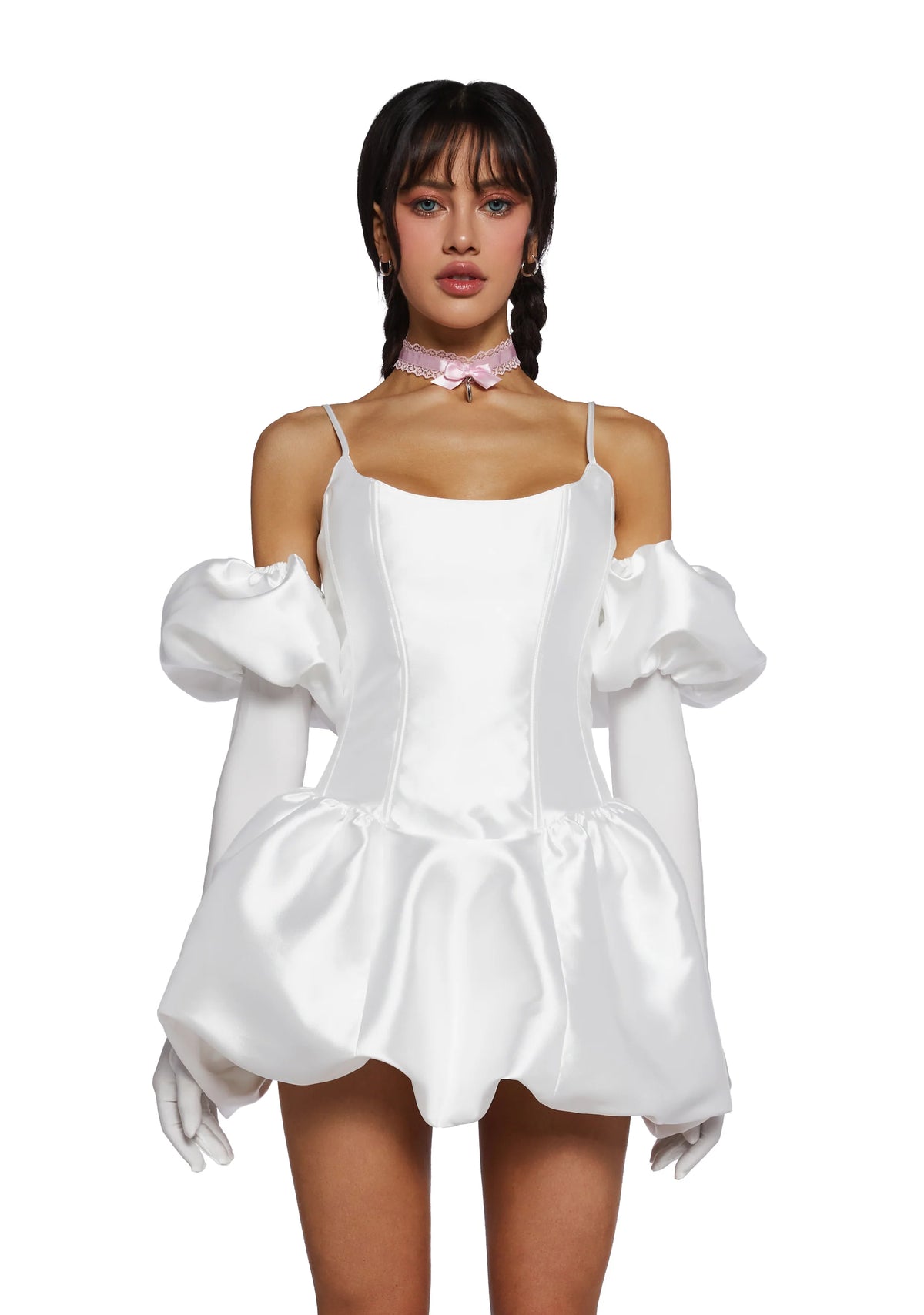 Vexed Hearts Mini Dress- White