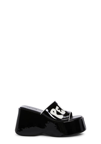 That 70s Flow Platform Slides - Black/White