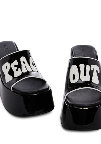 That 70s Flow Platform Slides - Black/White