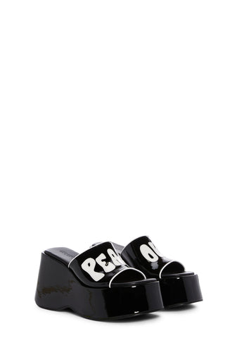 That 70s Flow Platform Slides - Black/White