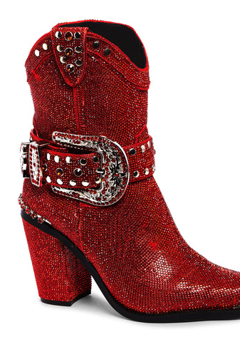 Sharp Sheriff Shine Cowboy Boots - Red