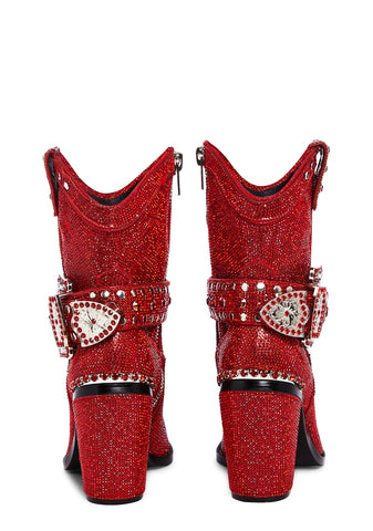 Sharp Sheriff Shine Cowboy Boots - Red