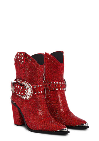 Sharp Sheriff Shine Cowboy Boots - Red