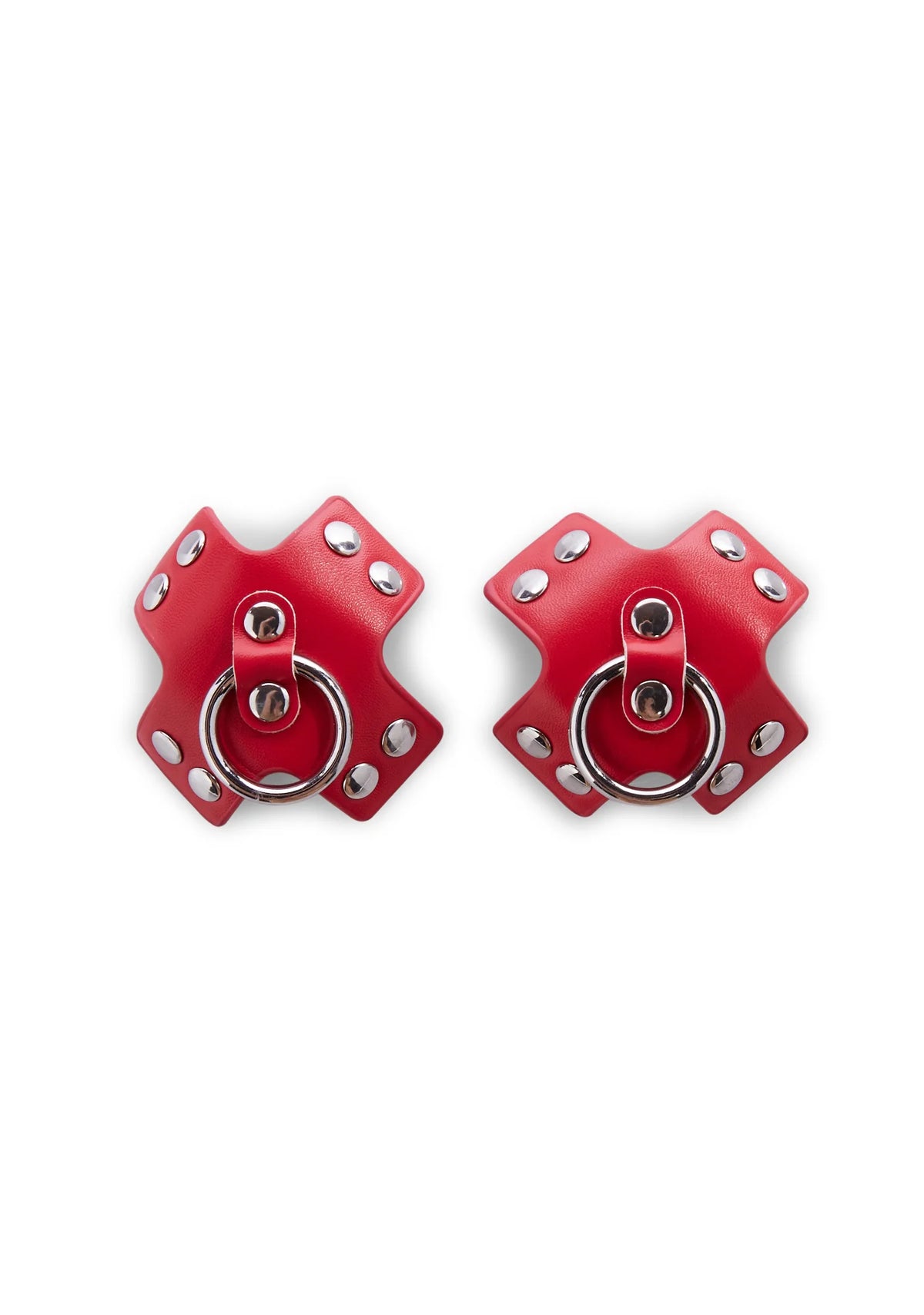 Pierced N' Punked Cross Pasties - Red