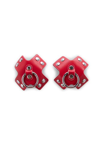 Pierced N' Punked Cross Pasties - Red
