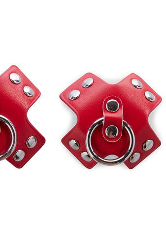 Pierced N' Punked Cross Pasties - Red
