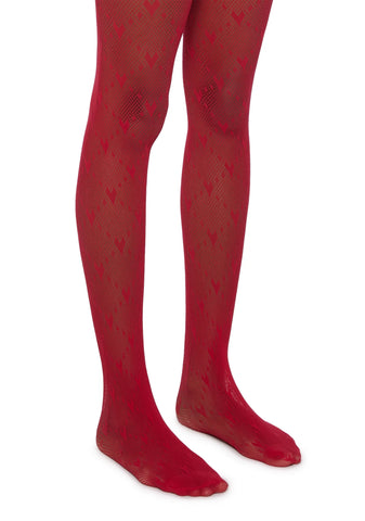 Love Struck Sheer Tights - Red
