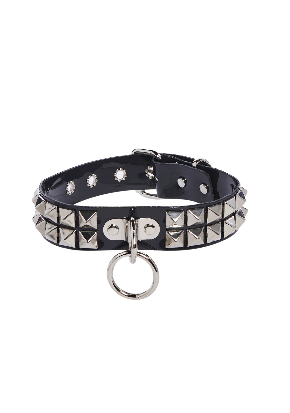 Vinyl Studded Bondage Collar
