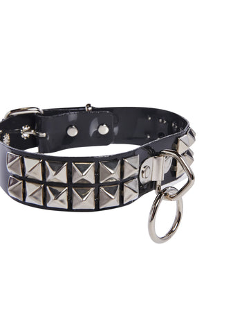 Vinyl Studded Bondage Collar