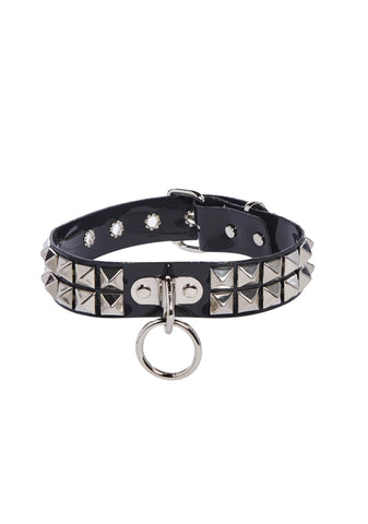 Vinyl Studded Bondage Collar