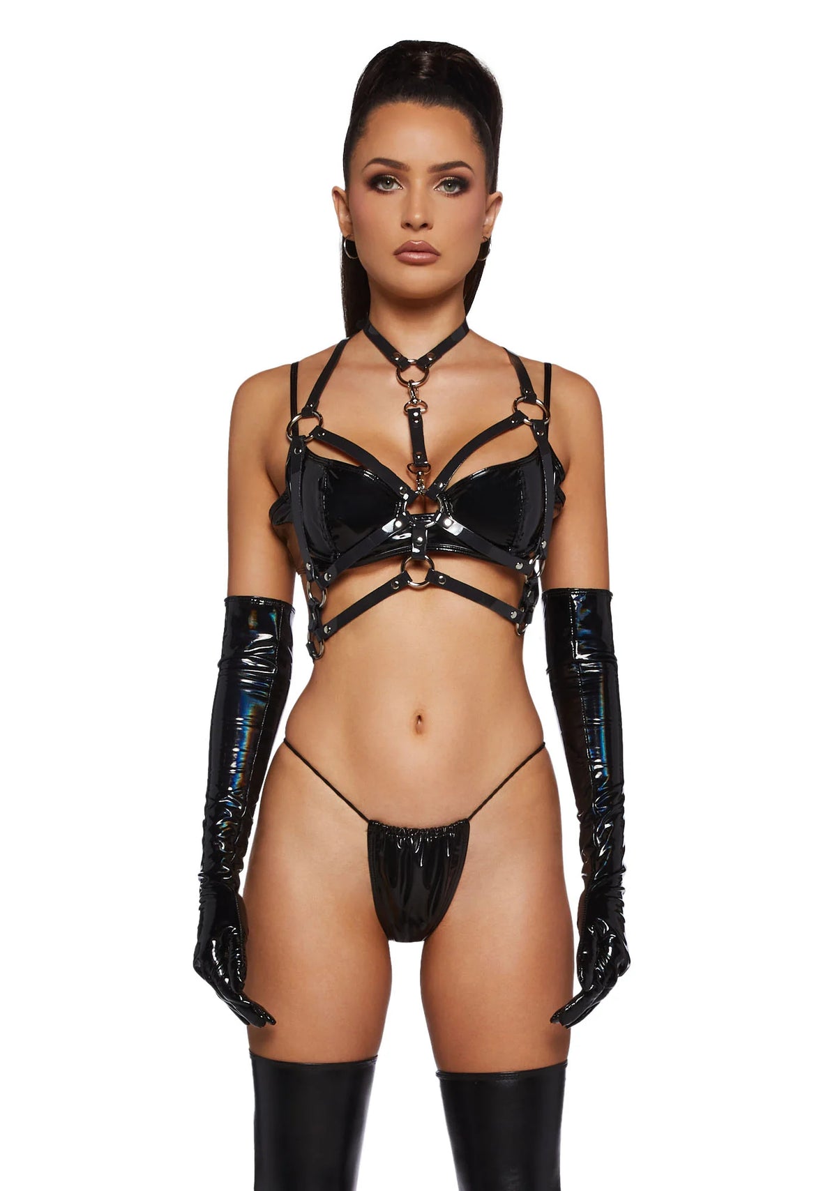 Double Strap Bra Harness With Choker