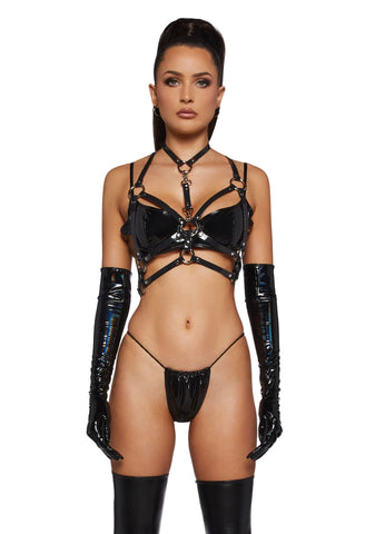 Double Strap Bra Harness With Choker