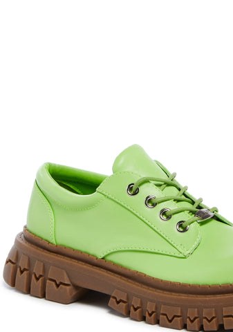 Teen Craft Oxford Shoes - Green