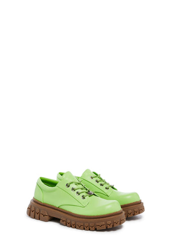 Teen Craft Oxford Shoes - Green