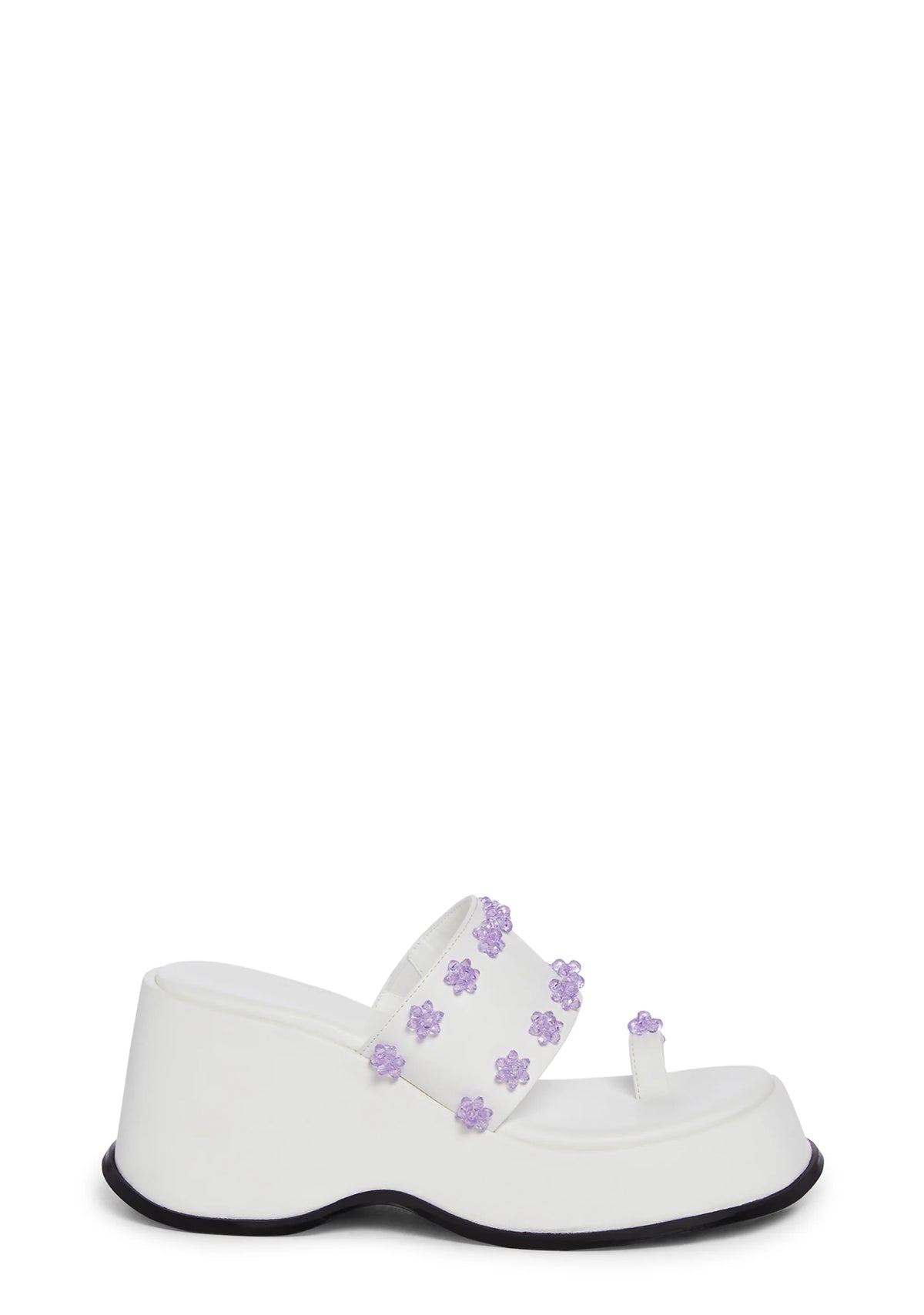 Five Star Stay Platform Sandals - White