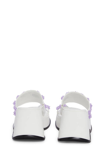 Five Star Stay Platform Sandals - White