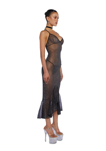 Sparkle Nights Lingerie Mesh Dress