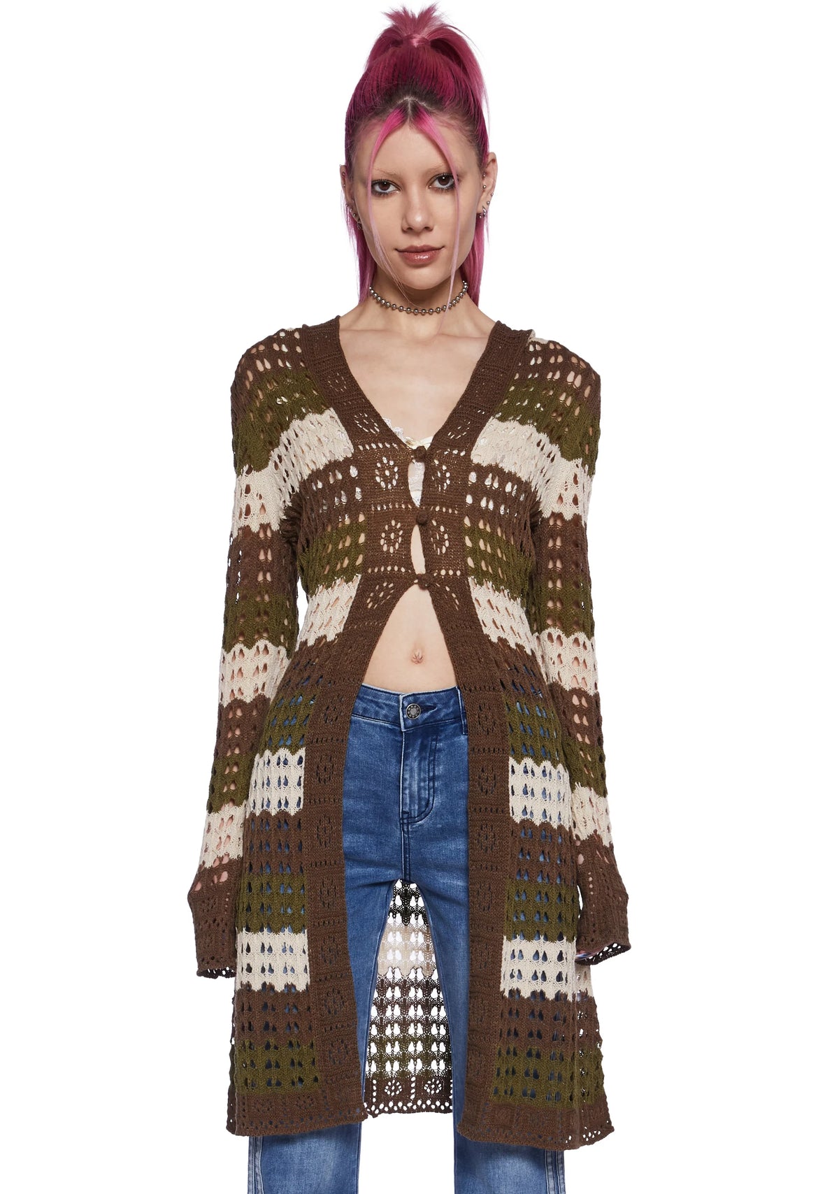 Striped Stunner Crochet Cardigan