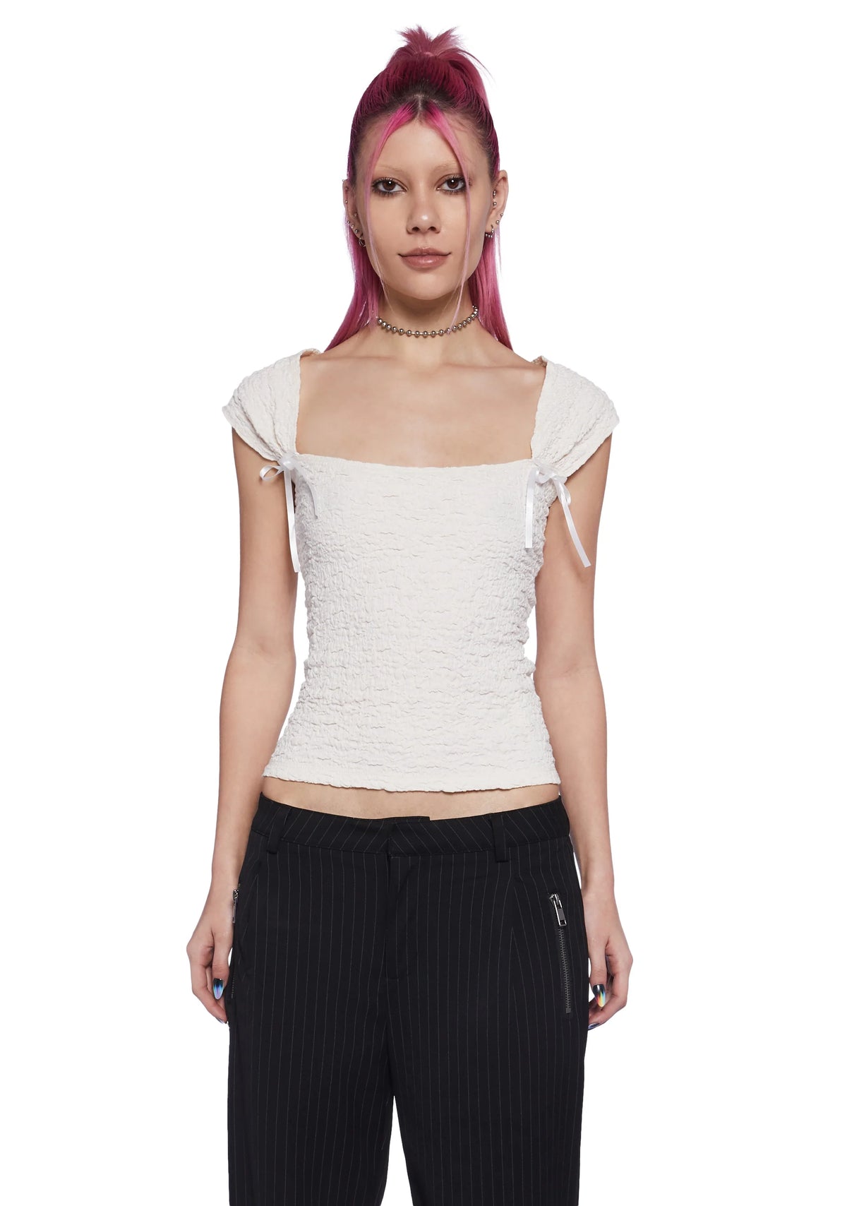 What A Girl Wants Cap Sleeve Top - Ivory