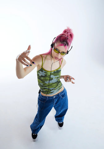 Majorly In Love Reversible Camo Mesh Halter Top