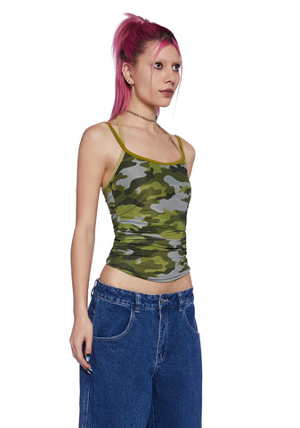 Majorly In Love Reversible Camo Mesh Halter Top
