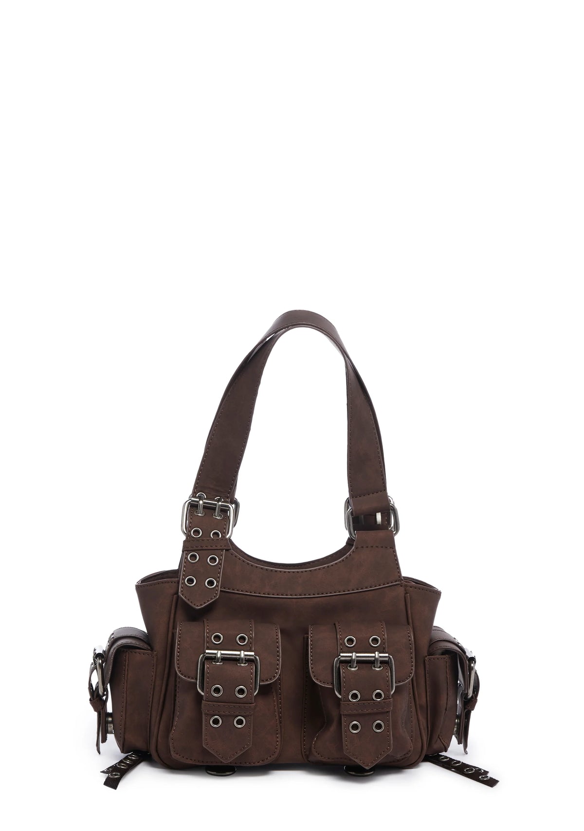Moto Muse Buckle Handbag - Brown