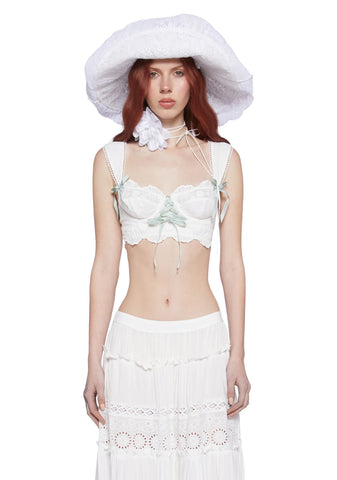 Oh So Delicate Eyelet Crop Top