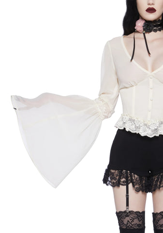 Sweetly Spiritual Lace Blouse - Ivory