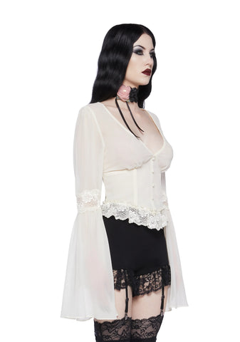 Sweetly Spiritual Lace Blouse - Ivory